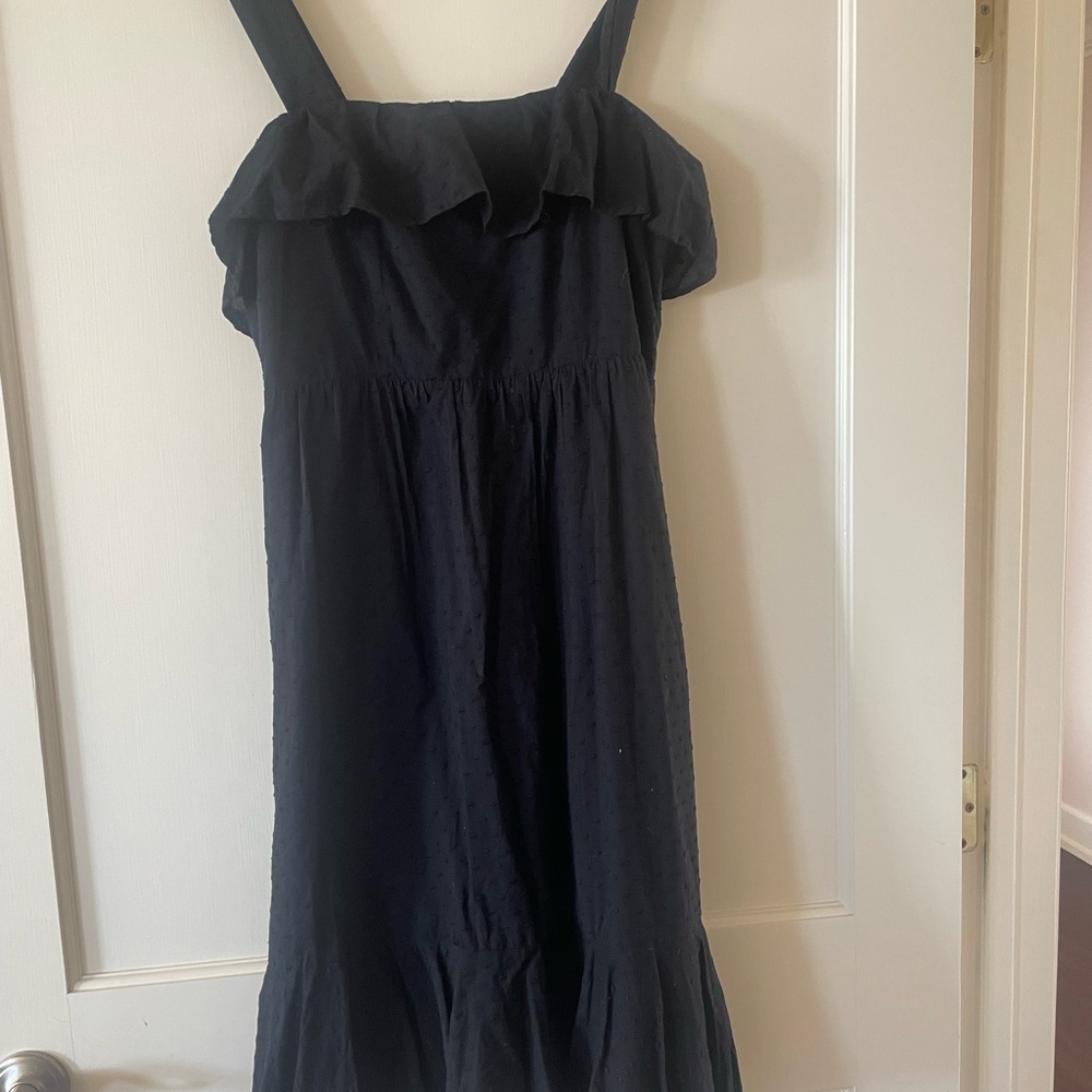 J. Crew Black Ruffle Dress